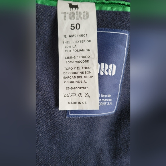 NWOT Toro Osbourne Men's Casual Blazer  Wool Blend, Slim Fit, Size 40 R (Eur 50) - Picture 12 of 13